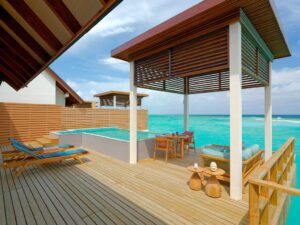 Two Bedroom Water Pool Villa with Slide Meyyafushi Maldives 4